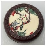 Vintage 2 1/2" Chinese Collectible Hand Painted Bird Design Ink Well With Ink