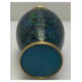 Vintage Chinese Floral Cloisonne Enameled Vase 8 1/8"