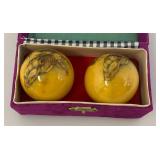 Very Old Chinese Jade ? Qiqong Balls Set With Samuri With Tiger In Original Box
