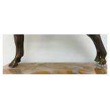 Vintage Bronze Horse And Onyx Ashtray 7" x 7 3/4" x 8 1/4"