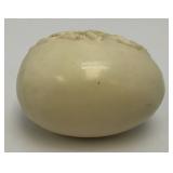 Vintage Ivory Colored Hand Carved Oriental Themed Egg 1 1/2" x 2 1/2"