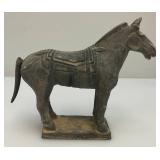 Misc. Collectible Terracotta Chinese Warriors And Horse (Has Repaired Ear And One Warrior Has Missing Hair piece (Most Are 8")