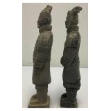 Misc. Collectible Terracotta Chinese Warriors And Horse (Has Repaired Ear And One Warrior Has Missing Hair piece (Most Are 8")