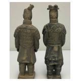 Misc. Collectible Terracotta Chinese Warriors And Horse (Has Repaired Ear And One Warrior Has Missing Hair piece (Most Are 8")
