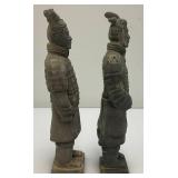 Misc. Collectible Terracotta Chinese Warriors And Horse (Has Repaired Ear And One Warrior Has Missing Hair piece (Most Are 8")
