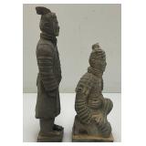 Misc. Collectible Terracotta Chinese Warriors And Horse (Has Repaired Ear And One Warrior Has Missing Hair piece (Most Are 8")