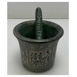 Miniature Vintage Greek Themed Mortar & Pestle 3" x 3 1/2"