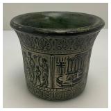 Miniature Vintage Greek Themed Mortar & Pestle 3" x 3 1/2"