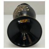Vintage Elegant Black And Brass Etched Vase 9 1/2" And Covered Dish 5"