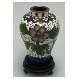 2" Miniature Vintage Chinese Cloisonne Vase With Base