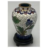 2" Miniature Vintage Chinese Cloisonne Vase With Base