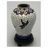 2" Miniature Vintage Chinese Cloisonne Vase With Base