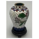 2" Miniature Vintage Chinese Cloisonne Vase With Base