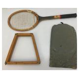 Two Vintage Tennis Rackets And Protective Holders One Is Chris Evert Wilson And One Is Bangcroft Streamline