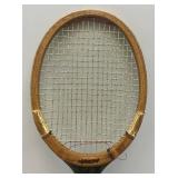 Two Vintage Tennis Rackets And Protective Holders One Is Chris Evert Wilson And One Is Bangcroft Streamline