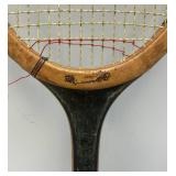 Two Vintage Tennis Rackets And Protective Holders One Is Chris Evert Wilson And One Is Bangcroft Streamline