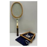 Two Vintage Tennis Rackets And Protective Holders One Is Chris Evert Wilson And One Is Bangcroft Streamline