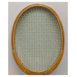 Two Vintage Tennis Rackets And Protective Holders One Is Chris Evert Wilson And One Is Bangcroft Streamline