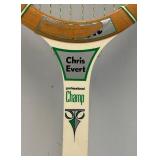 Two Vintage Tennis Rackets And Protective Holders One Is Chris Evert Wilson And One Is Bangcroft Streamline