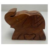 Vintage Collectible Elephant Puzzle Box 3 1/2" x 4 1/2"