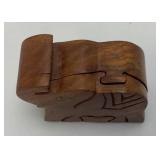 Vintage Collectible Elephant Puzzle Box 3 1/2" x 4 1/2"