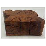 Vintage Collectible Elephant Puzzle Box 3 1/2" x 4 1/2"