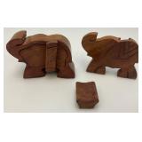 Vintage Collectible Elephant Puzzle Box 3 1/2" x 4 1/2"