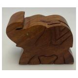 Vintage Collectible Elephant Puzzle Box 3 1/2" x 4 1/2"