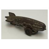 Vintage RARE Cast Iron Miniature Graf Zepplin Blimp Toy 4 1/2"
