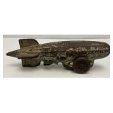 Vintage RARE Cast Iron Miniature Graf Zepplin Blimp Toy 4 1/2"