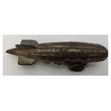 Vintage RARE Cast Iron Miniature Graf Zepplin Blimp Toy 4 1/2"