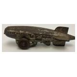 Vintage RARE Cast Iron Miniature Graf Zepplin Blimp Toy 4 1/2"