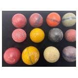 Large Antique 1 1/2" Clay Marbles/Pool Balls