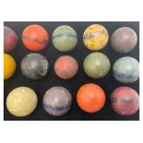 Large Antique 1 1/2" Clay Marbles/Pool Balls