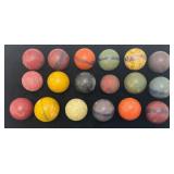 Large Antique 1 1/2" Clay Marbles/Pool Balls