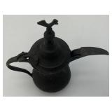 Very Heavy Miniature Etched Turkish Style Brass Teapot 7"