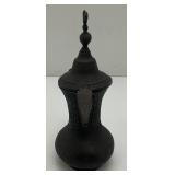 Very Heavy Miniature Etched Turkish Style Brass Teapot 7"