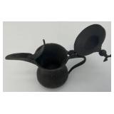 Very Heavy Miniature Etched Turkish Style Brass Teapot 7"