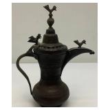 Vintage Miniature Etched Brass Turkish Style Teapot 8"