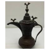 Vintage Miniature Etched Brass Turkish Style Teapot 8"