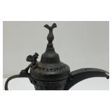 Vintage Etched Brass Turkish Style Teapot 9 1/2"