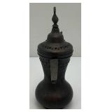 Vintage Etched Brass Turkish Style Teapot 9 1/2"