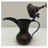 Vintage Etched Brass Turkish Style Teapot 9 1/2"