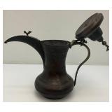 Vintage Etched Copper/Brass Turkish Style Teapot 12"
