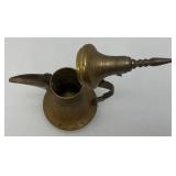 Vintage Etched Brass Turkish Style Teapot 7 1/2"