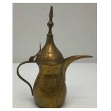 Vintage Etched Brass Turkish Style Teapot 8"