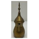 Vintage Etched Brass Turkish Style Teapot 8"