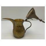 Vintage Etched Brass Turkish Style Teapot 8"