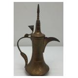 Vintage Etched Brass Turkish Style Teapot 11"