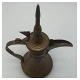 Vintage Etched Brass Turkish Style Teapot 11"